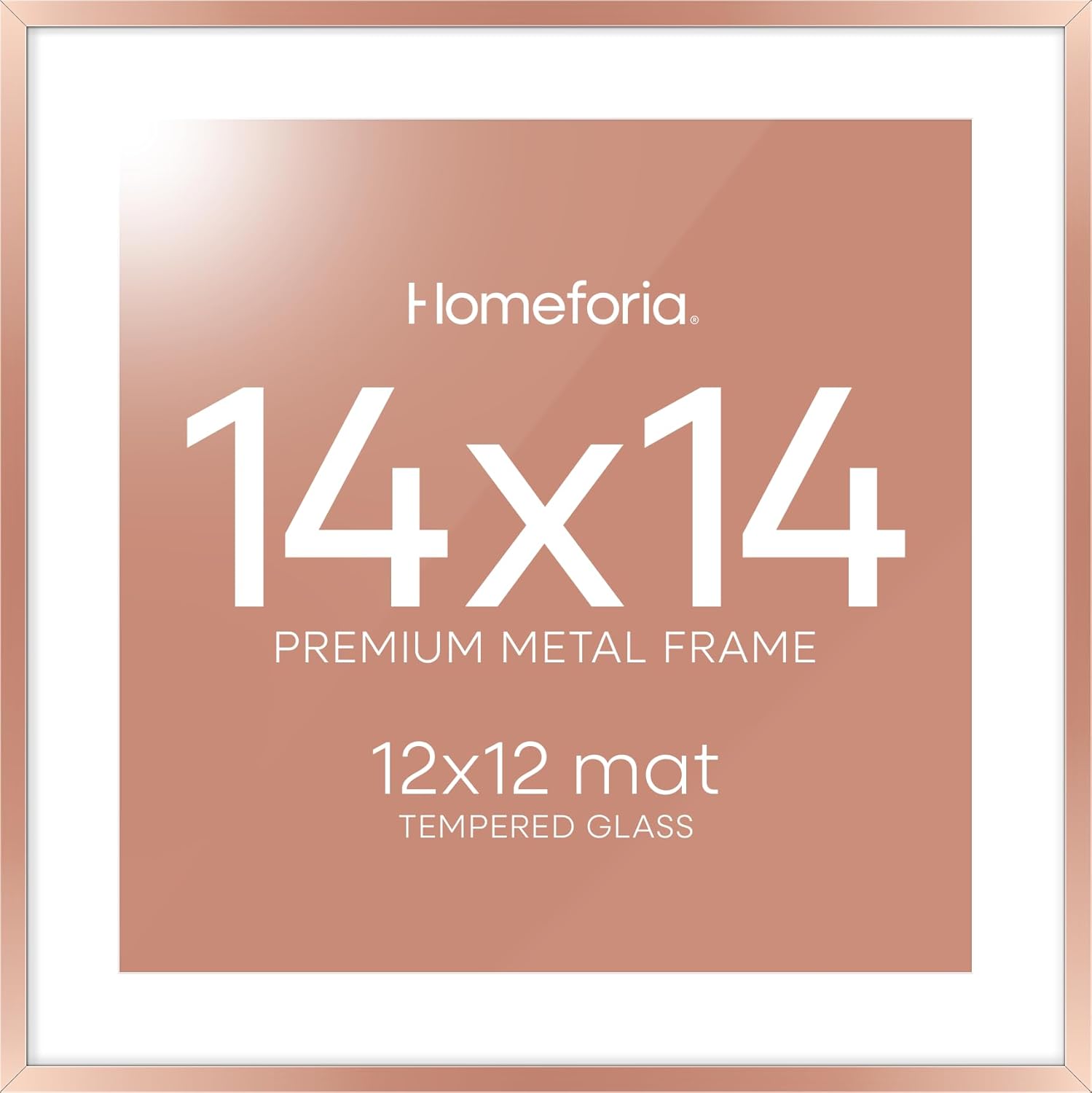 Homeforia 14x14 Picture Frame in Rose Gold for Elegant Decor
