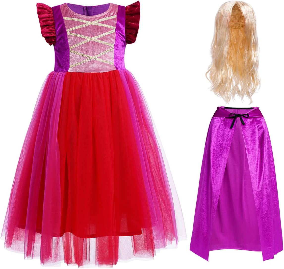 OBEEII Halloween Costume for Girls with Velvet Tulle Tutu Dress