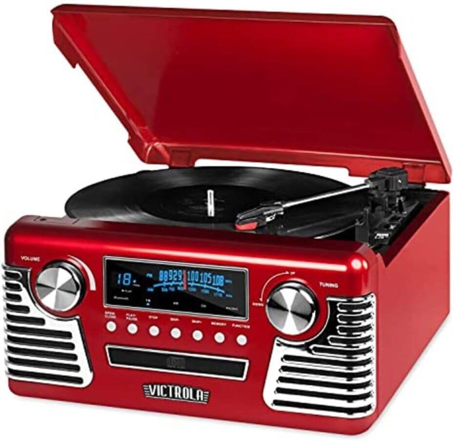 Victrola Haley Retro Bluetooth Record Player with Built-in Speakers