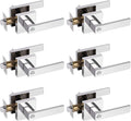 Probrico Polished Chrome Privacy Door Levers 6 Pack - Heavy Duty