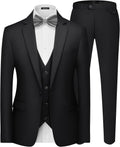 Stylish MAGE MALE Men's Solid Color Slim Fit 3 Piece Suit Set