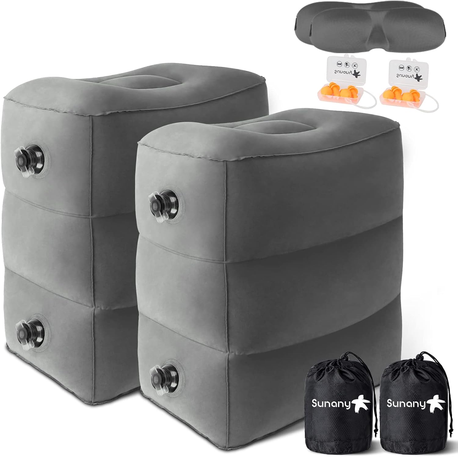 Sunany Inflatable Foot Rest Pillow for Airplane Travel Comfort