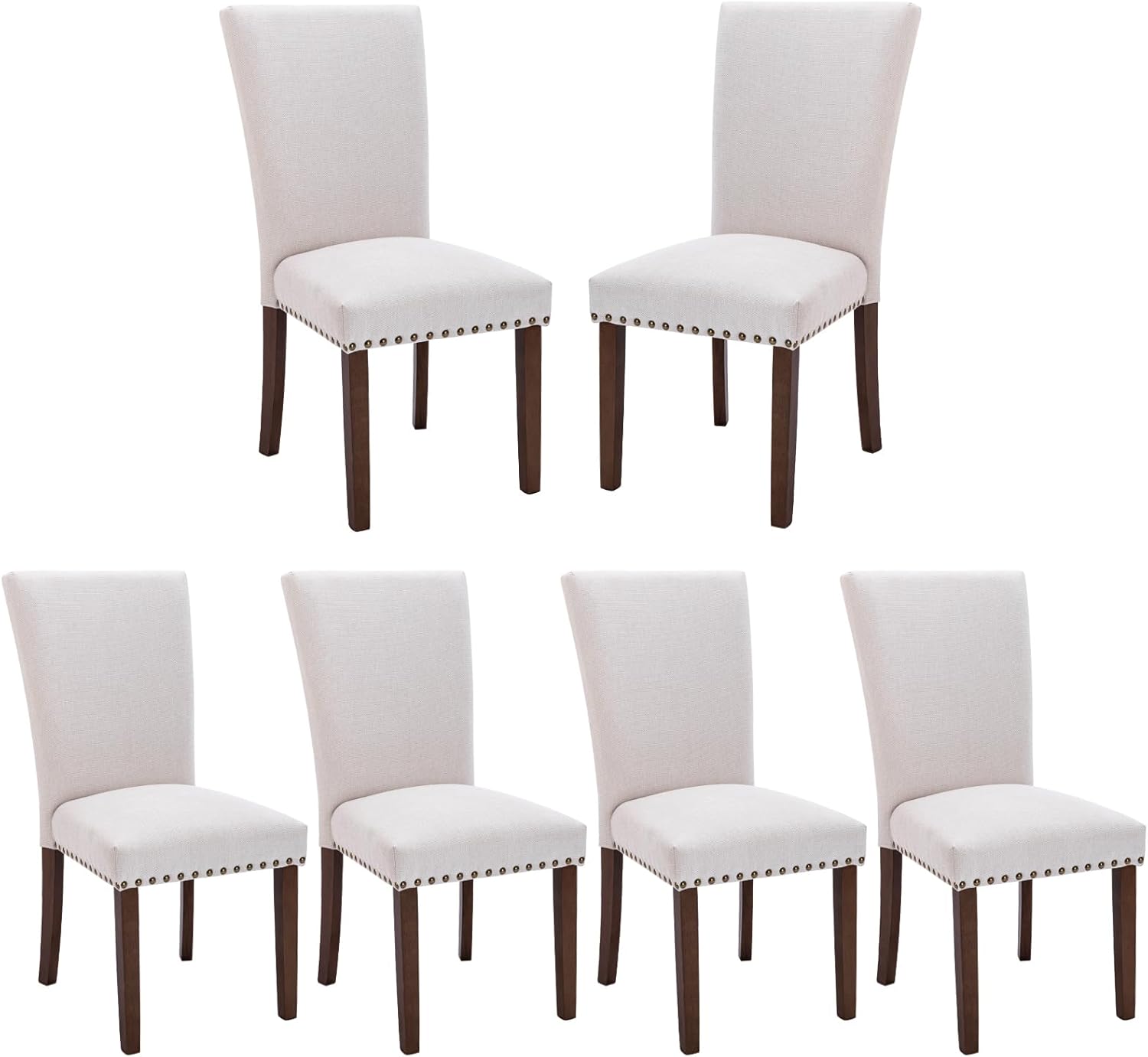 COLAMY Upholstered Fabric Dining Chairs Set of 6 for Home