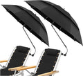 2 Pack 48.6 in Double Canopy Umbrella with Clamp - Large Shade for Two