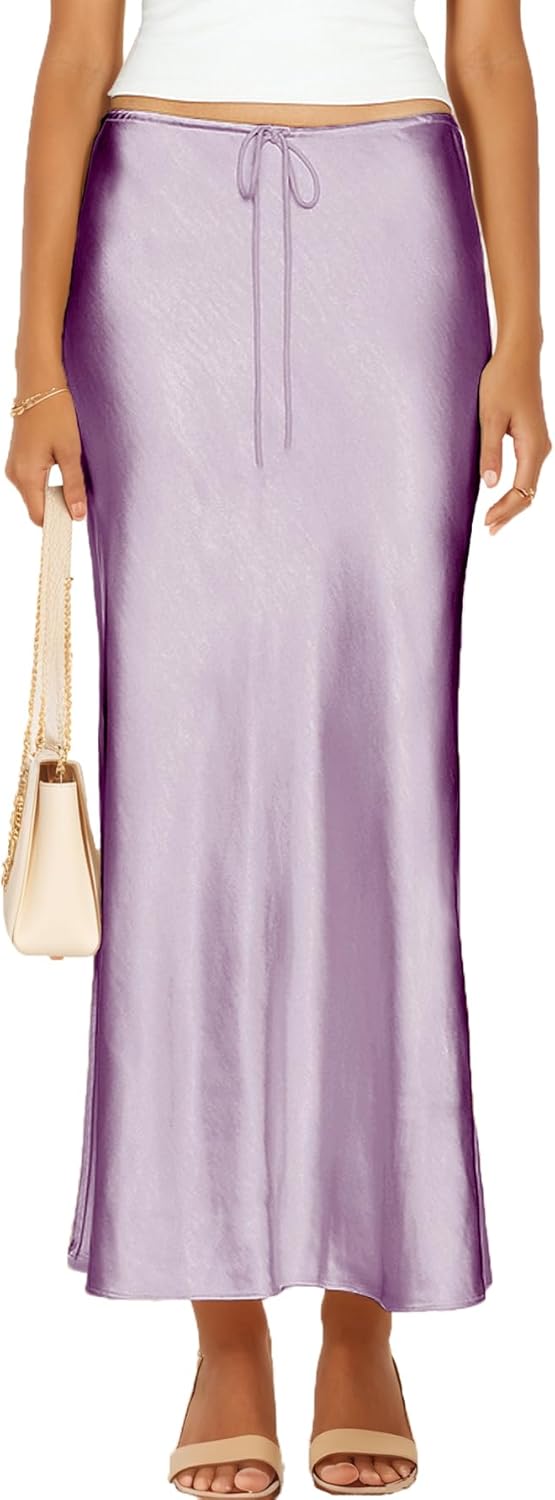 Womens Satin Silk Maxi Skirts for Casual and Formal Occasions