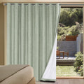 Linen Blackout Curtains 100% Blackout Panel - Extra Wide Sage
