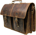 16 Inch Mens Briefcase for Laptop Genuine Leather Messenger Bag