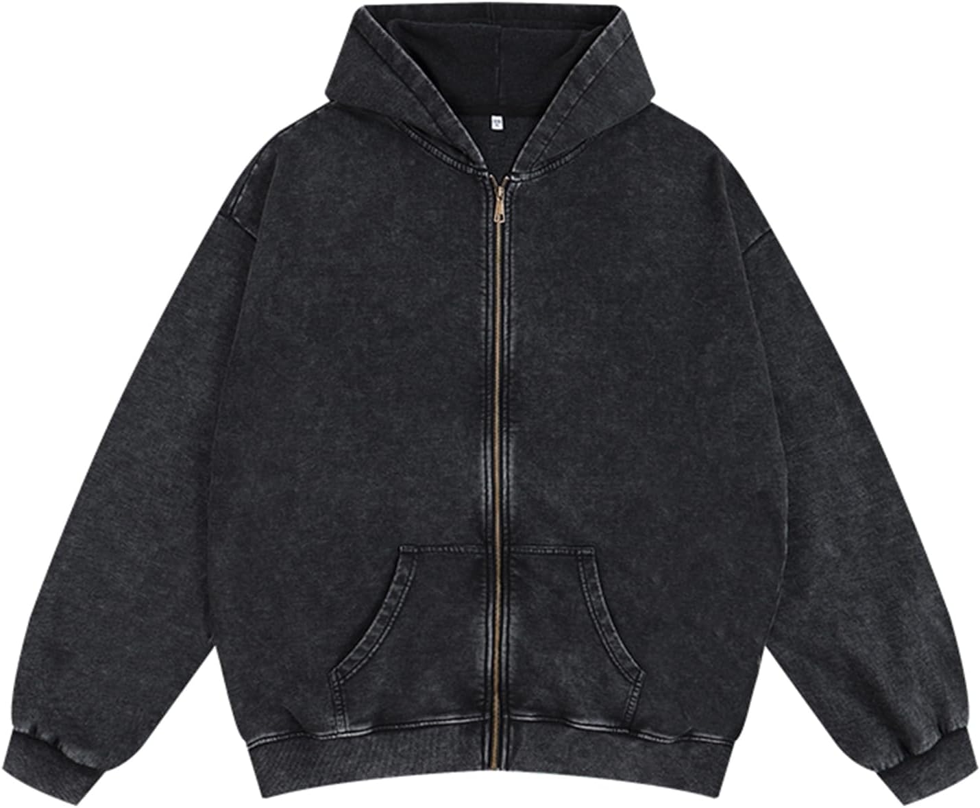 Bobeutou Mens Zip Up Acid Wash Hoodie for Casual Fall Style