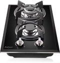 12 Inch Gas Cooktop 2 Burner Built-in Stovetop - Compact Dual-Burner