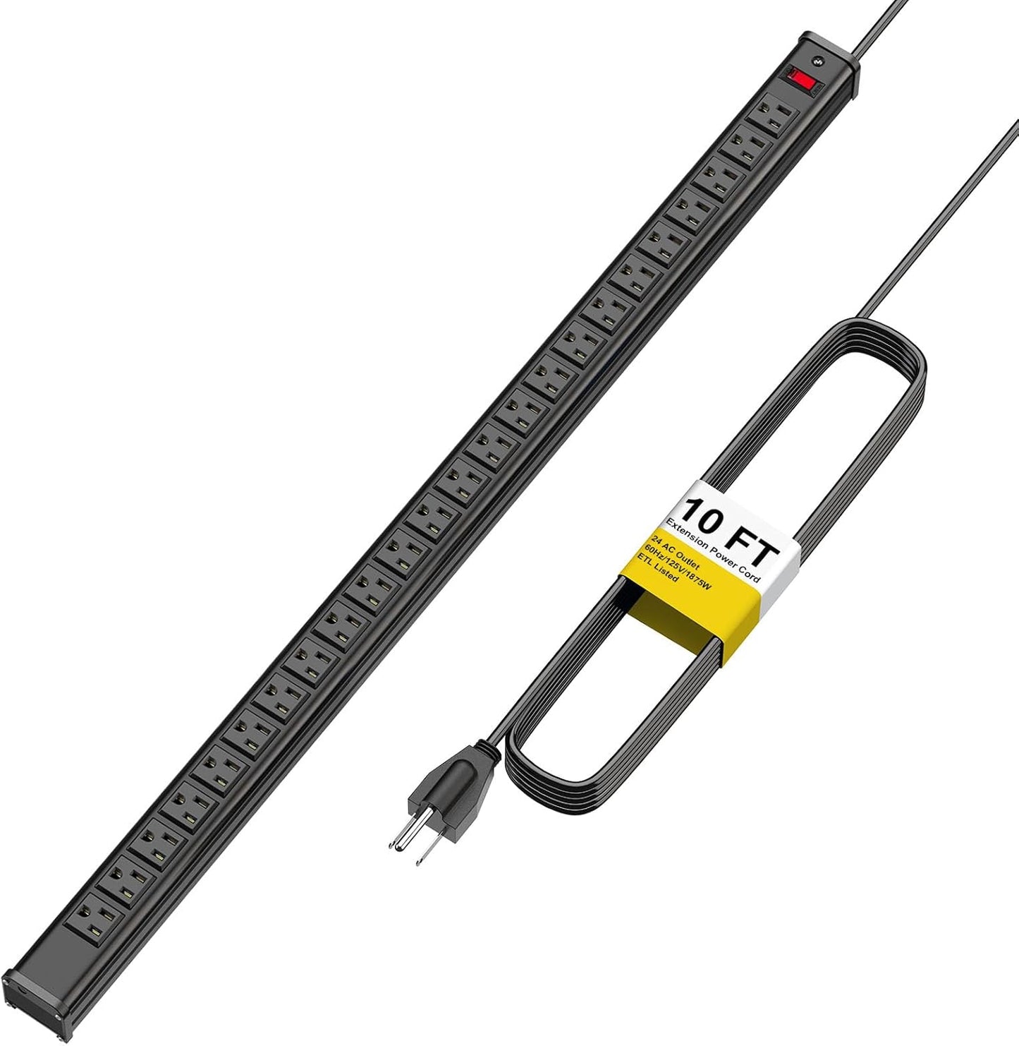 10ft Long Cord Metal Power Strip for Industrial Use