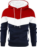 Gesean Men's Novelty Color Block Pullover Fleece Hoodie - Warm Jewelry