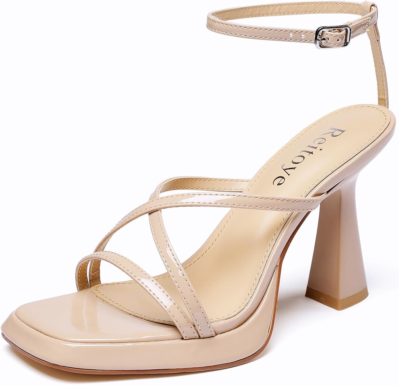 Reitoye Strappy Heels for Women: Stylish Chunky Block Sandals