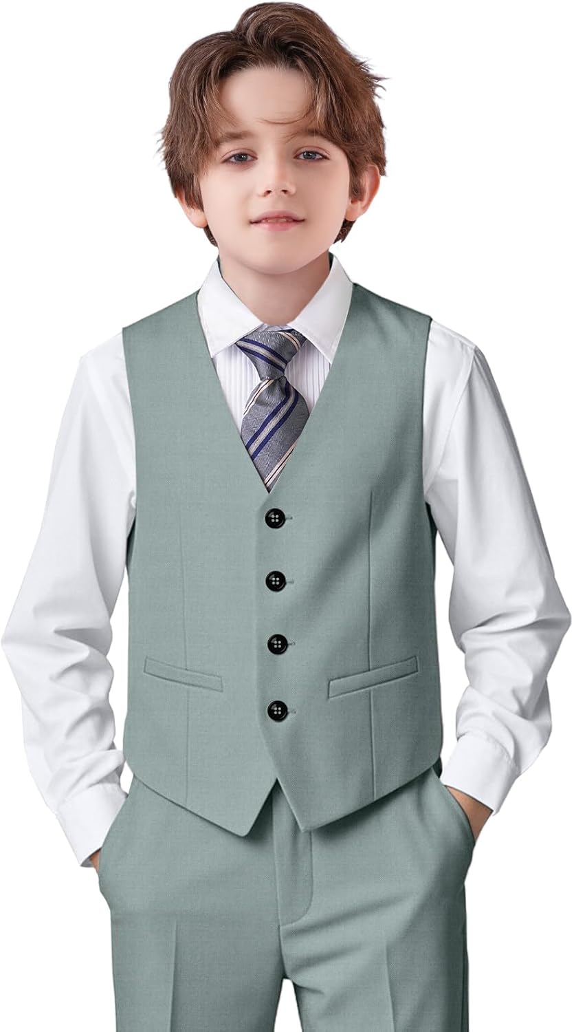 Boys Suit Formal Slim Fit Kids Wedding Communion Outfit Set