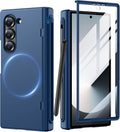 Blue Samsung Galaxy Z Fold 6 Case with S Pen Holder - MagSafe Ready