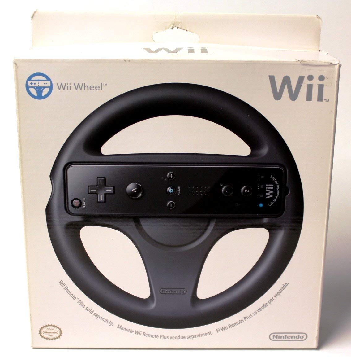 Official Nintendo Wii Wheel - Black for Enhanced Gaming Experience