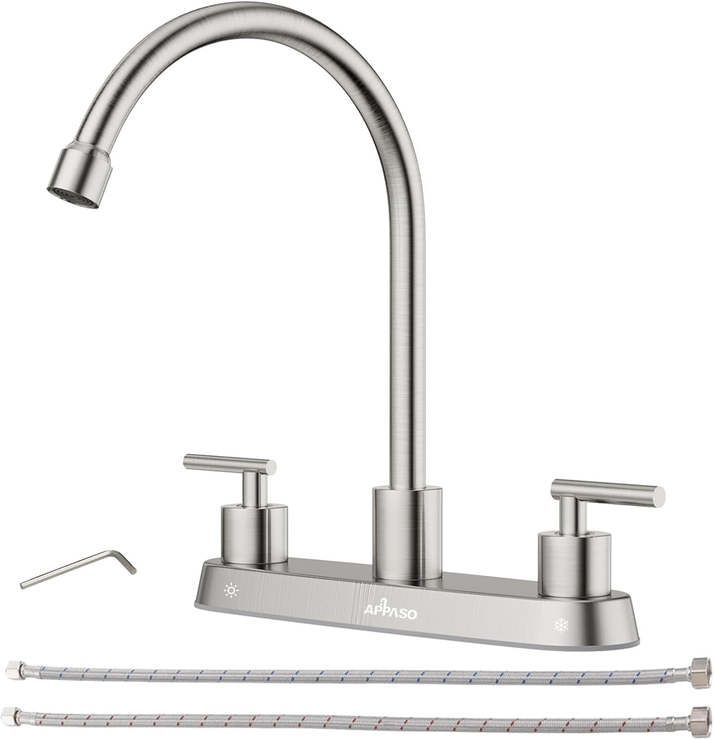 APPASO 2 Handle Kitchen Sink Faucet with 360 Swivel Design