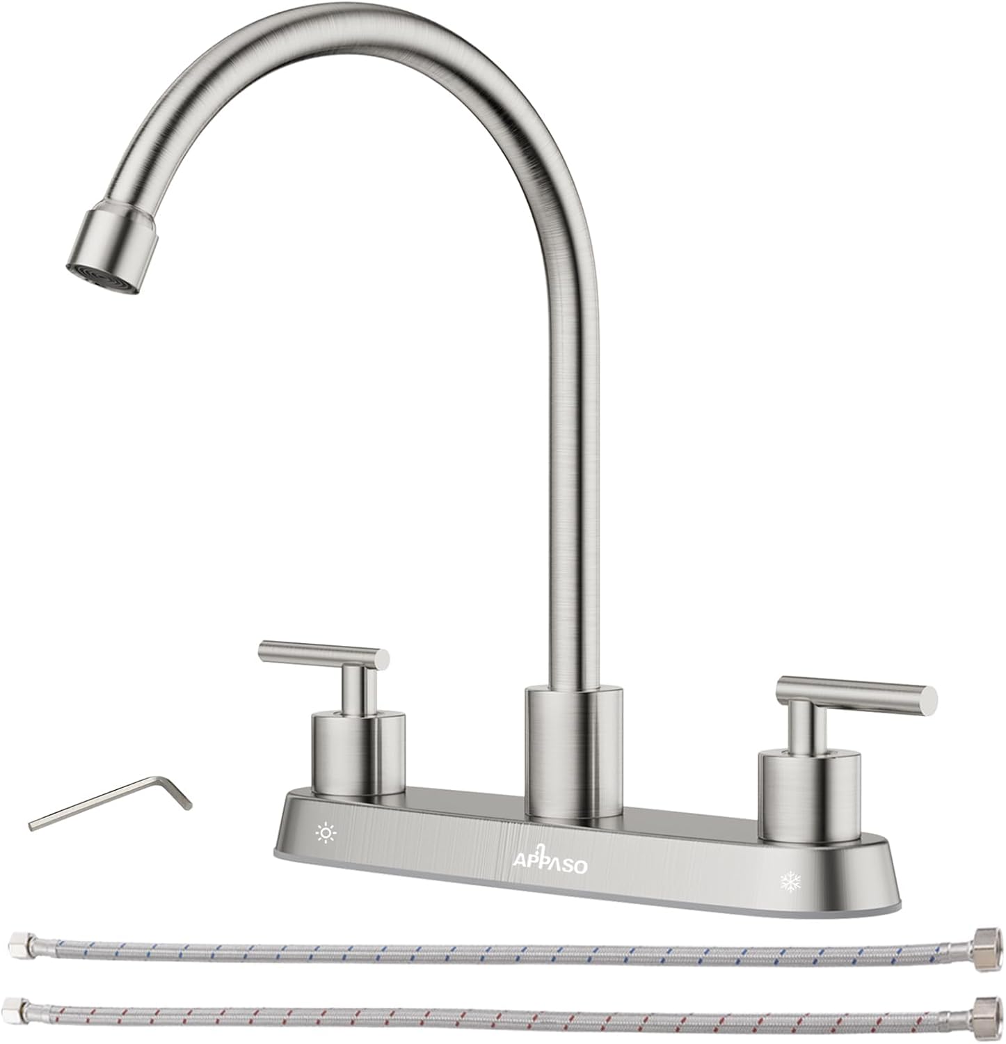 APPASO 2 Handle Kitchen Sink Faucet with 360 Swivel Design