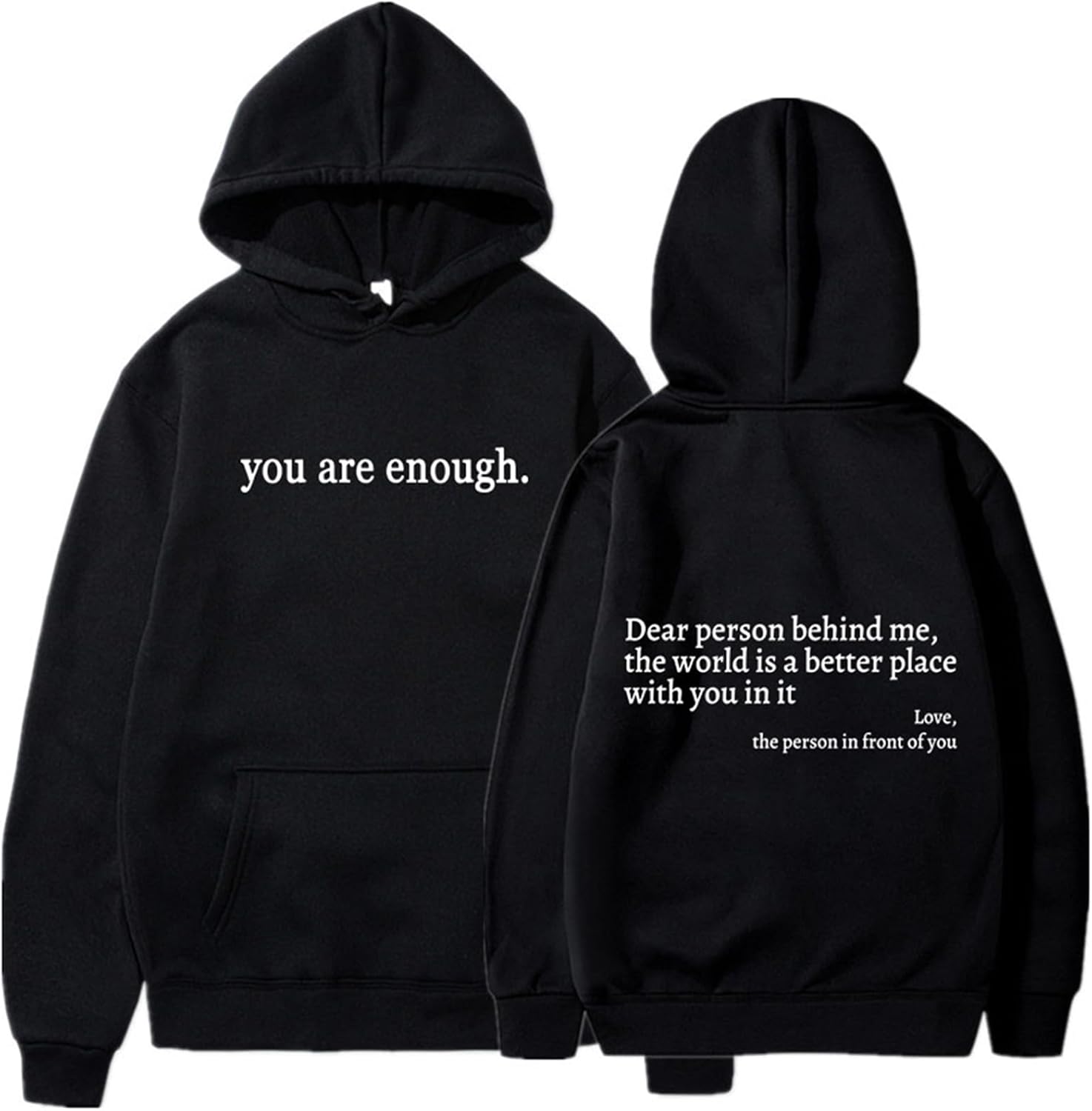 You Are Enough Hoodie - Soft Clouds