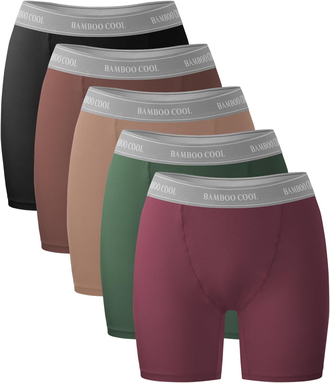 Bamboo Cool Womens Boxer Briefs Soft Stretch Panties 5-Pack