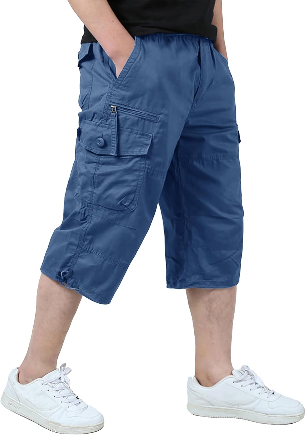 EKLENTSON Men's Cargo Shorts with 7 Pockets for Summer Fun