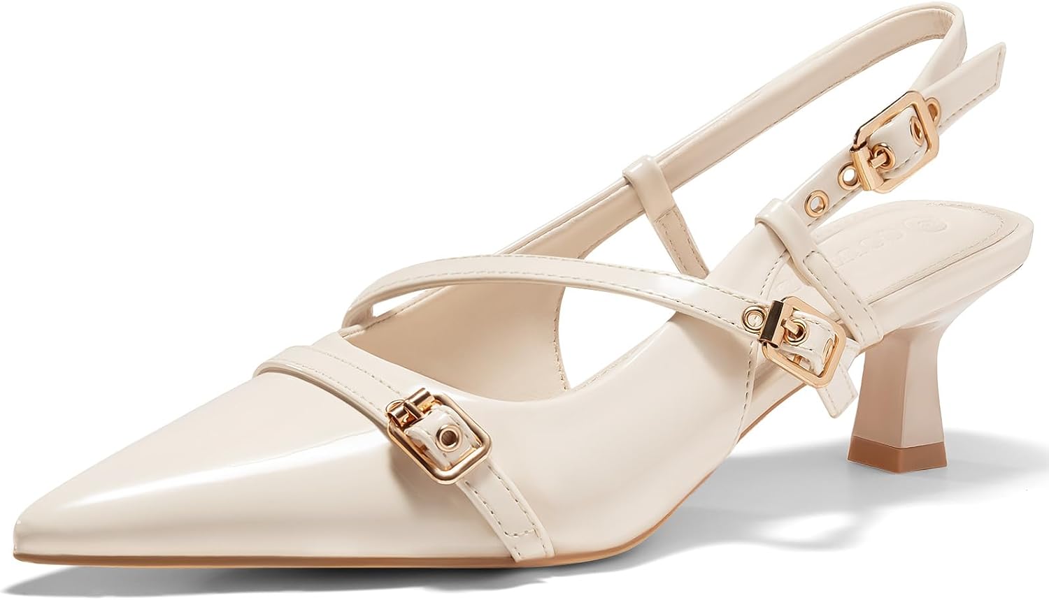 Slingback Kitten Heels for Women - Chic Closed Toe Pumps