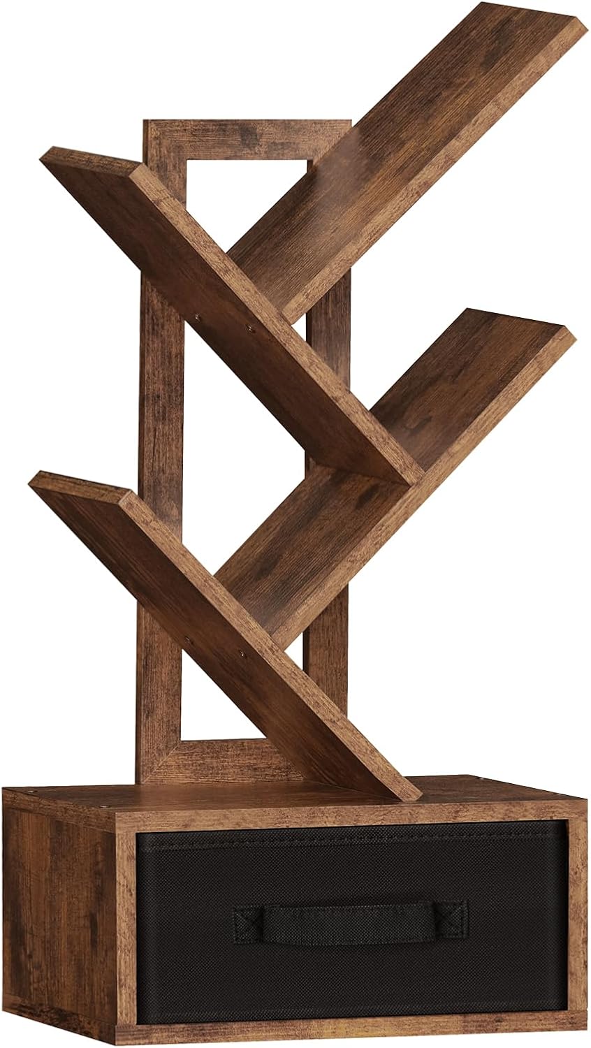 Small Bookshelf with Drawer for Modern Home and Office Use
