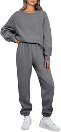Womens 2 Piece Outfits Sweatsuit Oversized Sweatshirt Lounge Set Shoes