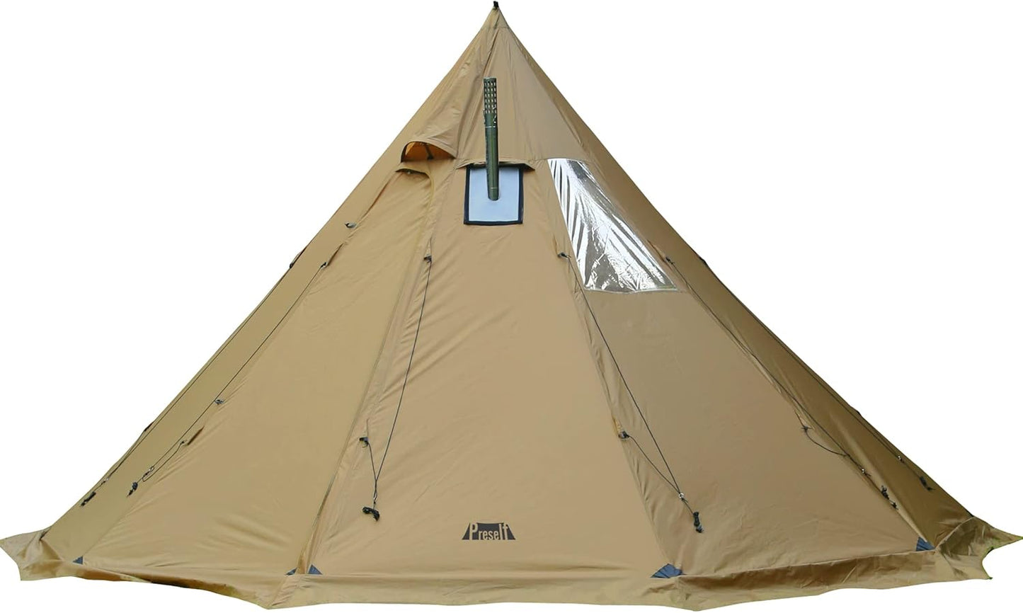 Spacious 4~6 Person Tipi Hot Tent T3 XL with Screen Window - Ultimate Bushcraft Shelter!