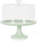Martha Stewart Highbrook 10 in Jadeite Cake Stand with Glass Dome