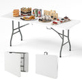 Goplus 6ft Plastic Folding Table - Sturdy Outdoor Utility Table