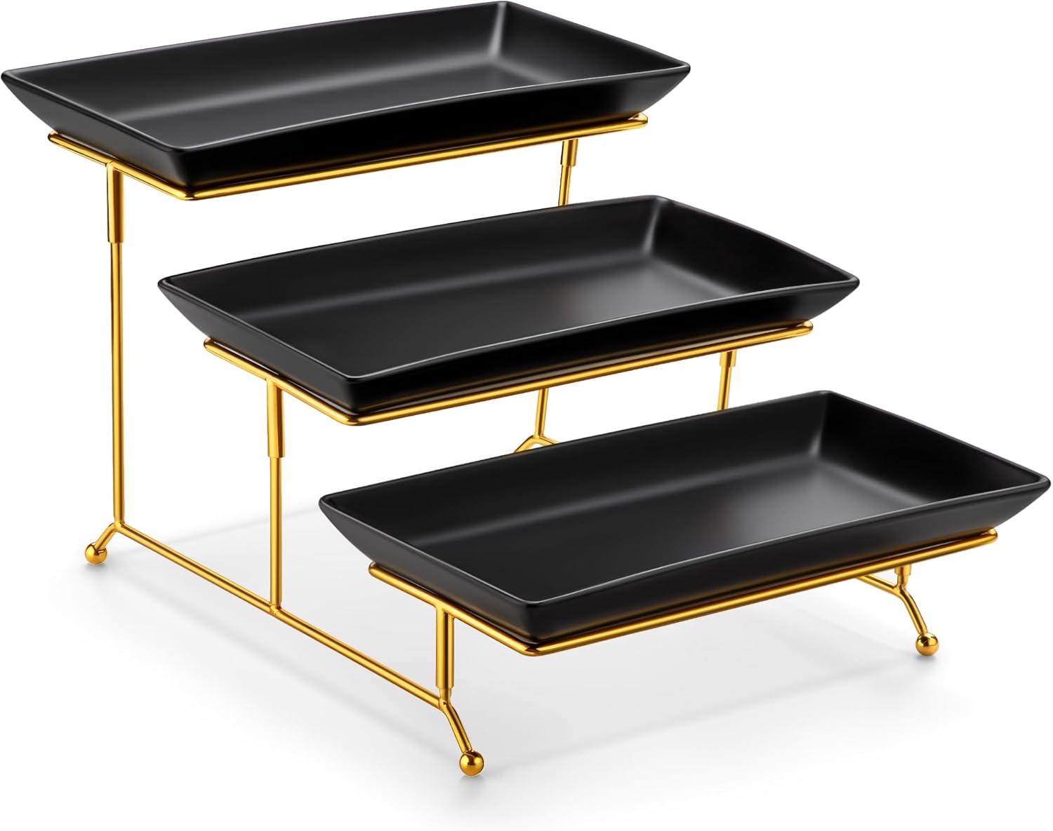3 Tier Serving Trays for Party - Elegant Porcelain Dessert Stand