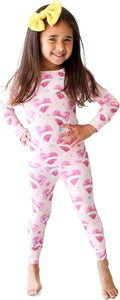 Posh Peanut Girls Pajamas - Soft Bamboo Long Sleeve Pajama Set