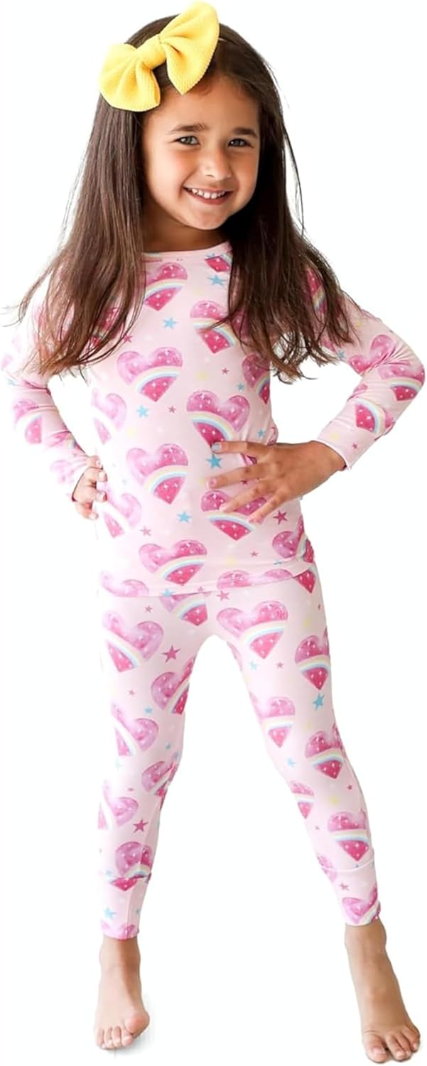 Posh Peanut Girls Pajamas - Soft Bamboo PJs for Kids' Sleep