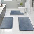 Velvet Memory Foam Bath Mat Set - Ultra Soft Plush Rugs