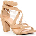 Womens Chunky Heel Ankle Strap Sandals - Comfortable 3.25 in Heel
