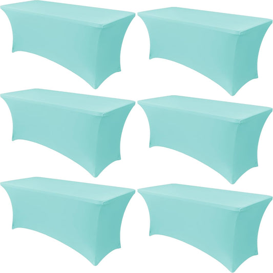 Obstal 6 Pack Stretch Spandex Table Covers for 6 Foot Tables