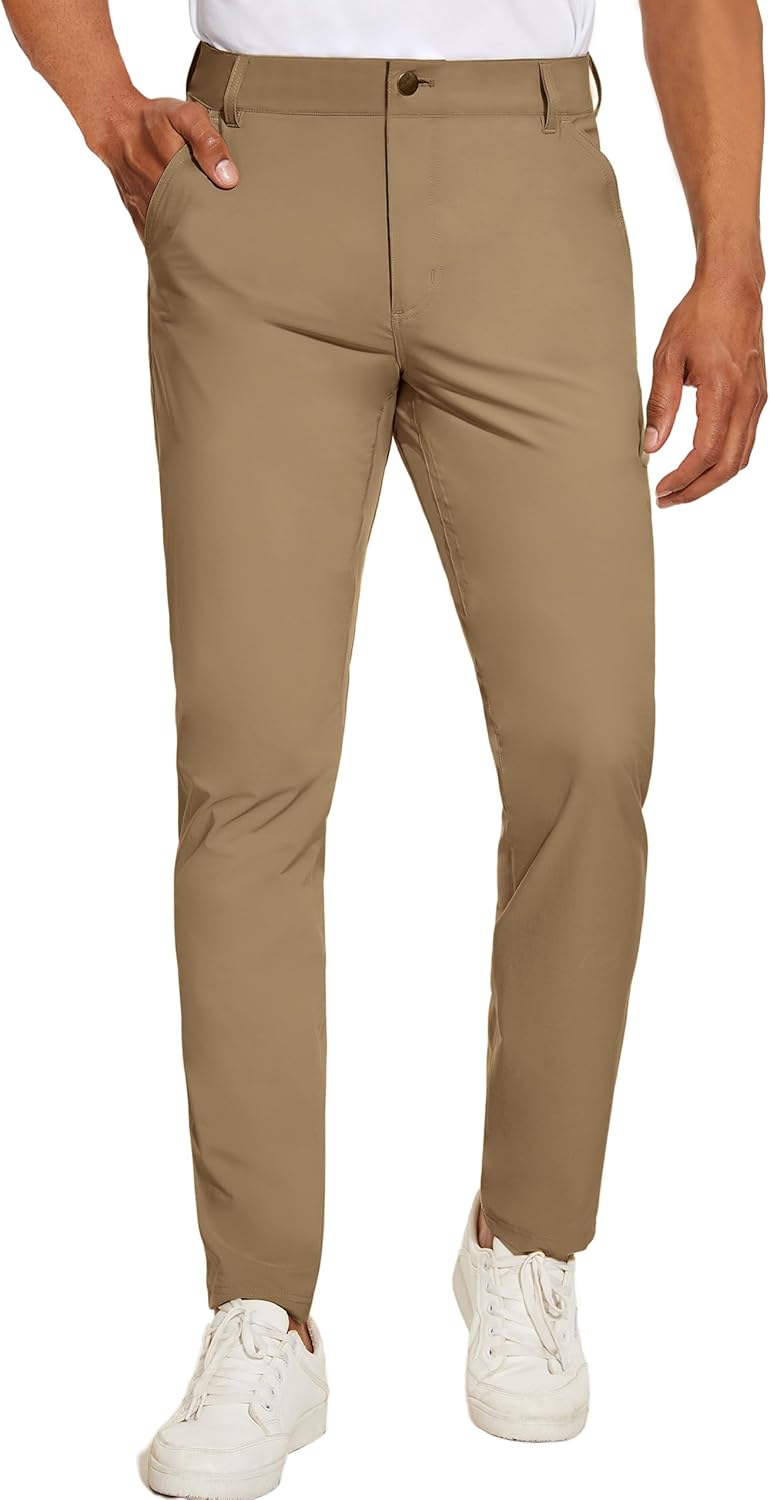 PULI Golf Pants for Men - Stretch Slim Fit Lightweight Waterproof