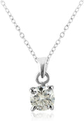 Facet Prong Pendant Necklace - Sterling Crystal Pendant for Women