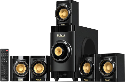 Small Subwoofer Home Theater System with 5 Wired Speakers