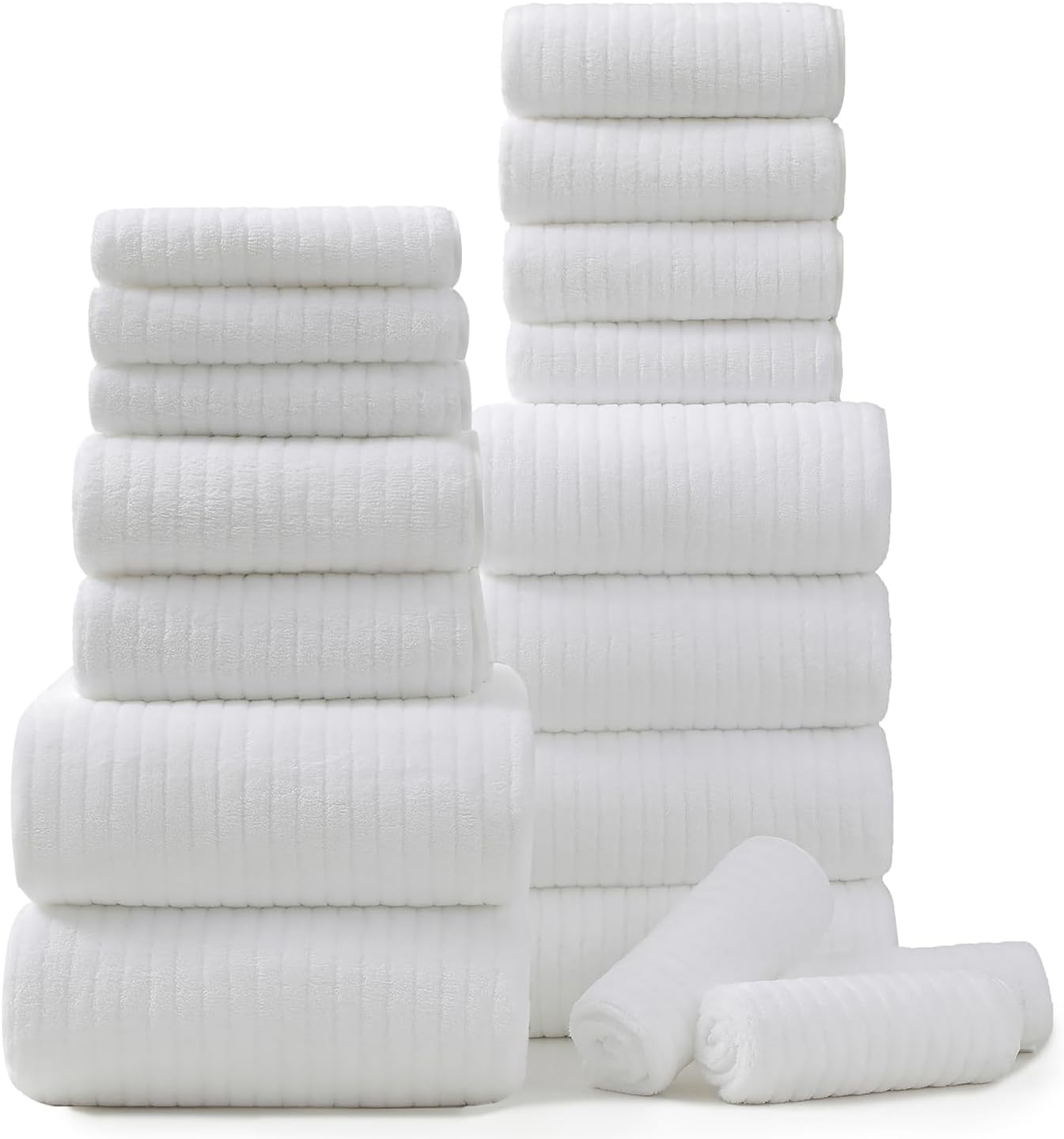 Ultra Soft 18 Piece Bath Towels Set for Home and Spa Use