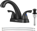 PARLOS 2-Handle Bathroom Sink Faucet Matte Black - Durable
