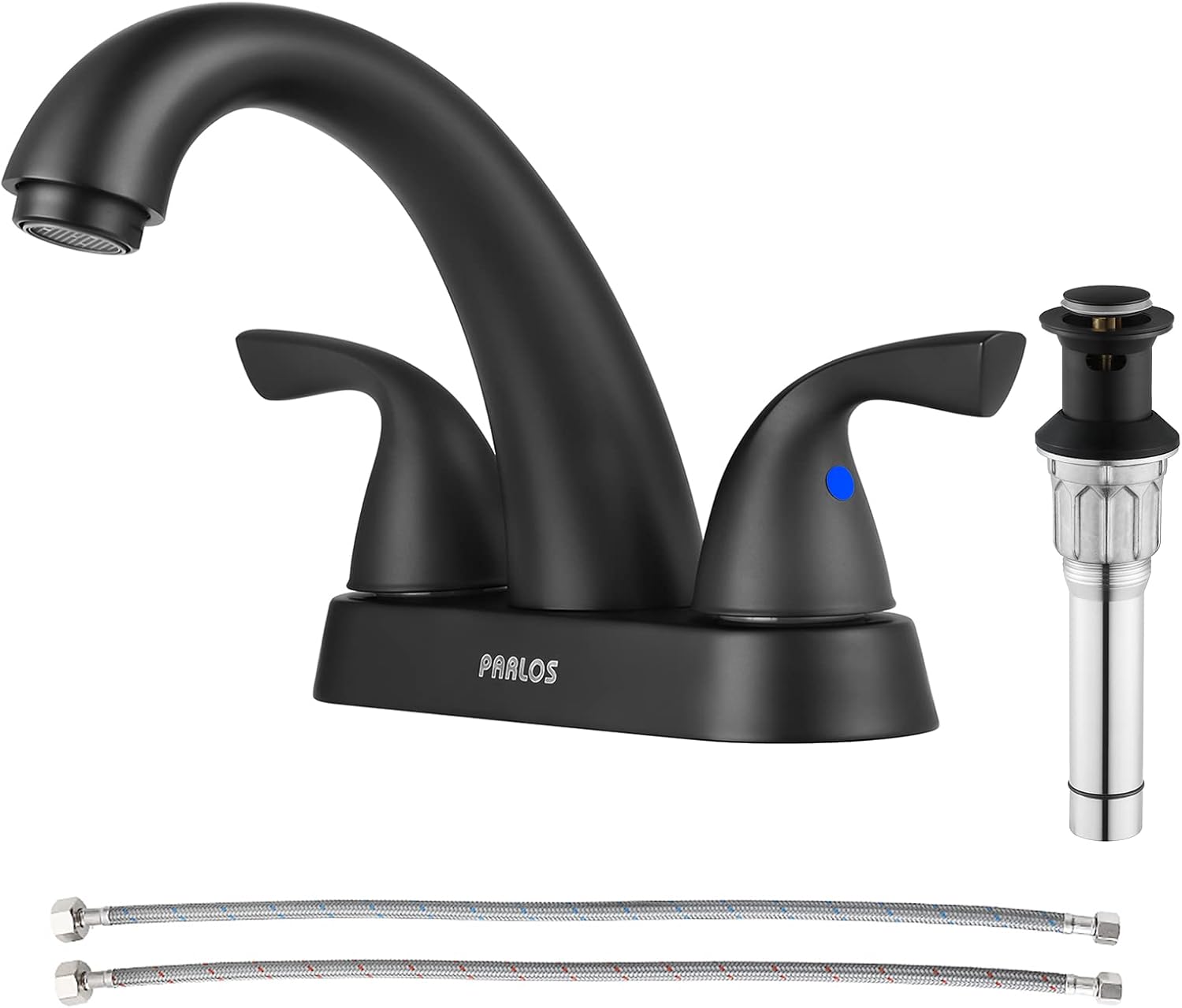 PARLOS 2-Handle Bathroom Sink Faucet with Matte Black Finish