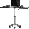 Portable Standing Desk with Extendable Panels - Rolling Laptop Stand