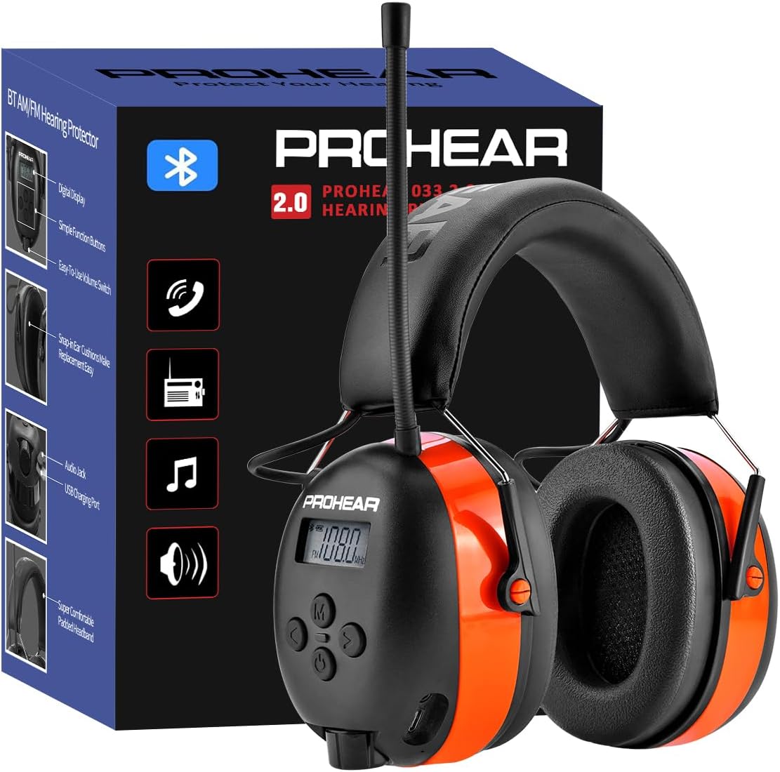 PROHEAR 033 Bluetooth Hearing Protection with AM FM Radio