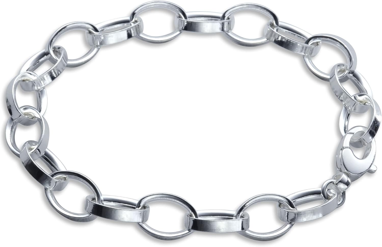 Charm Bracelet in Sterling Silver with Lobster Clasp Design