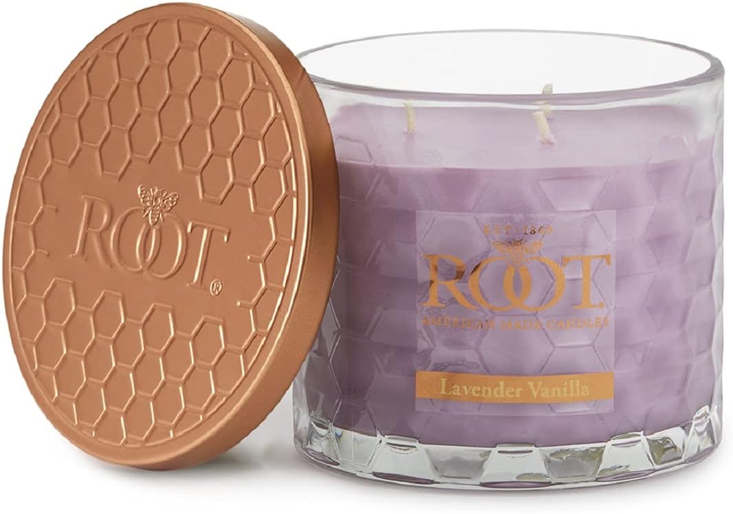Root Candles Lavender Vanilla 3-Wick Beeswax Blend Candle