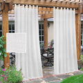 Outdoor Linen Sheer Curtains for Patio White 52 x 95 in - 2 Pack