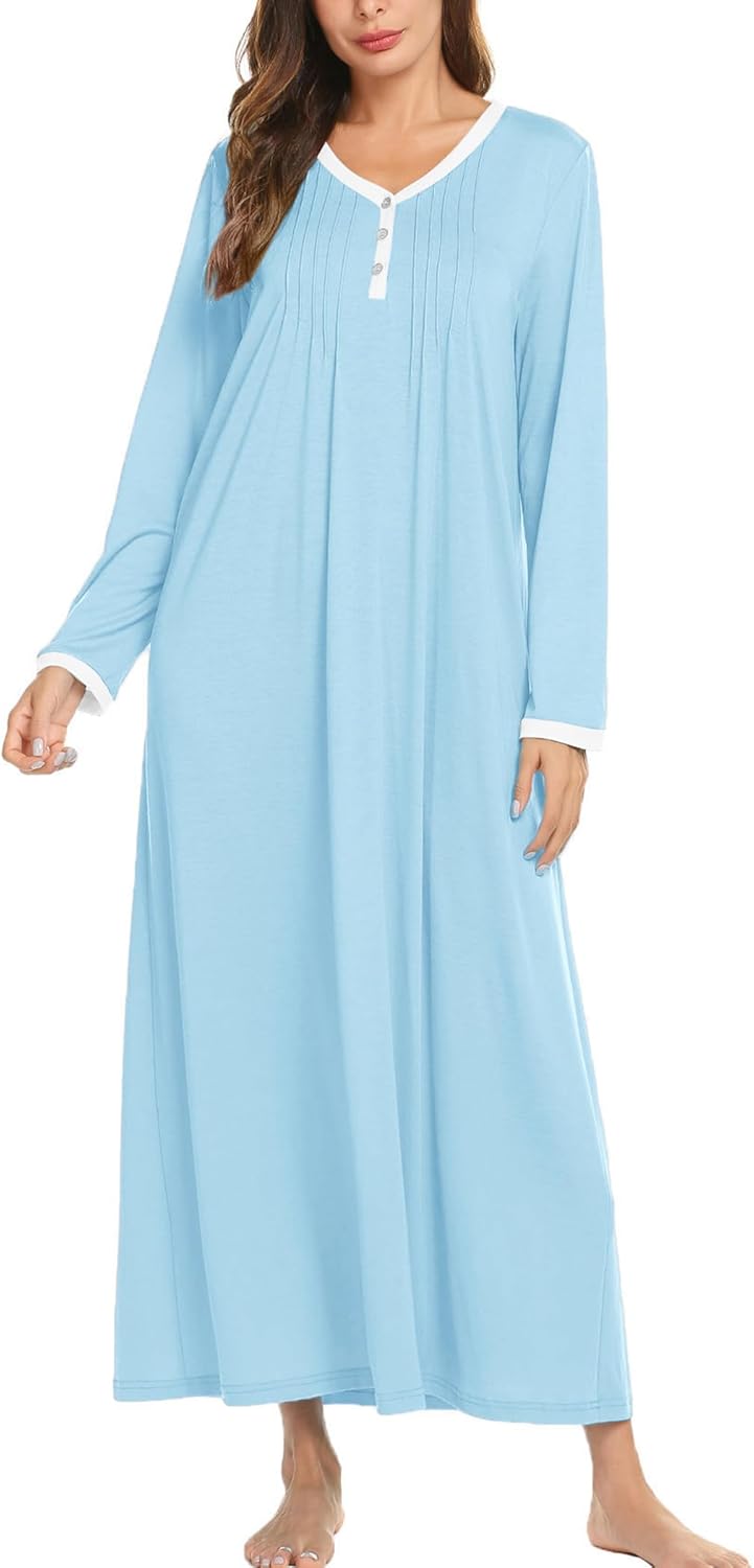 Ekouaer Cotton Nightgowns for Women - Soft Comfy Nightdress