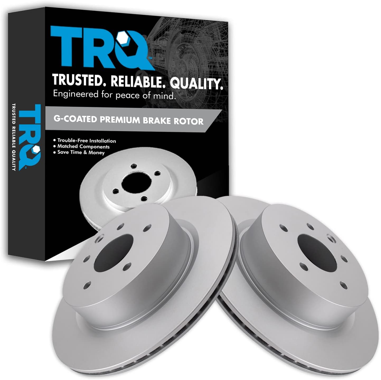 TRQ Rear Brake Rotor Set for 2005-2017 INFINITI & Nissan