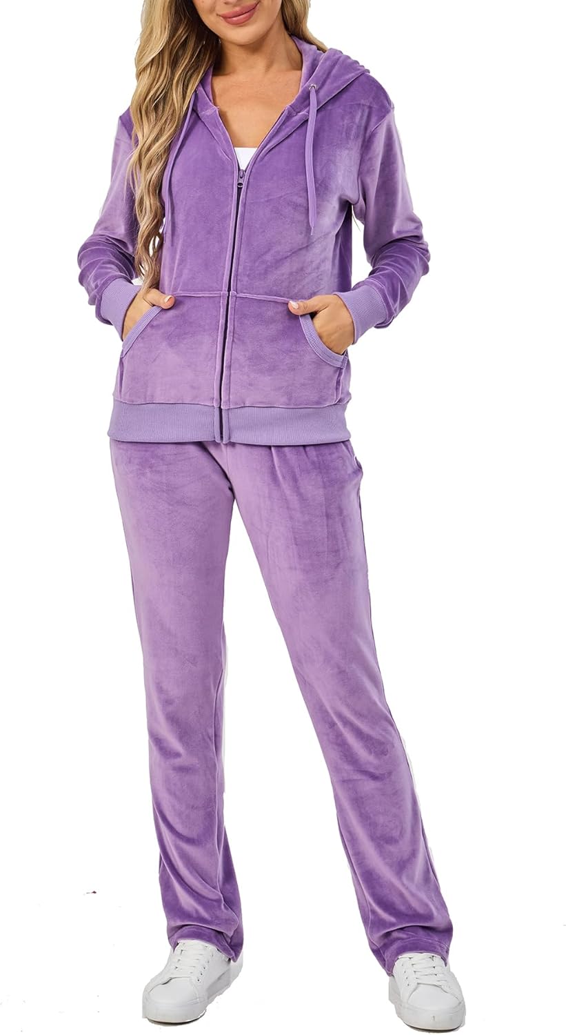 Velour Track Suits for Women Set - Cozy Fall Sweatsuits